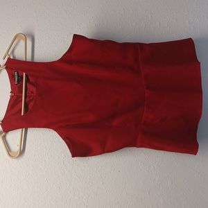 Express NWT Dressy Lined Red Peplum Tank Top, Size M